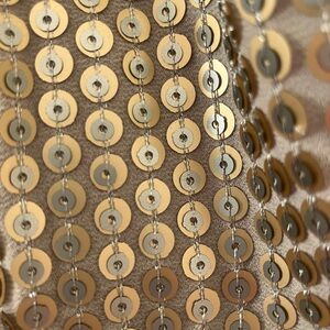 TINY knit shirt from ANTHRO grey, with gold sequins excellent shape